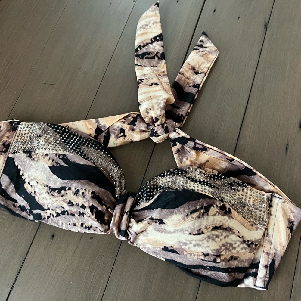 Kardashian Kollection Stud Embellished Bandeau Bikini - Picture 2 of 6